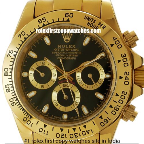 Rolex Cosmograph Daytona Full-Gold Black First Copy Watch Chennai