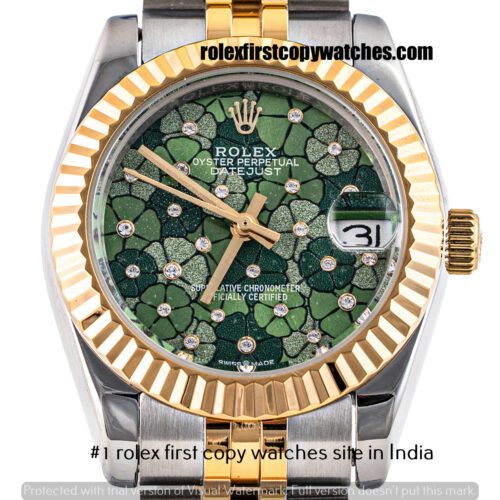 Rolex Datejust Floral Stahl-Gold First Copy Watch India