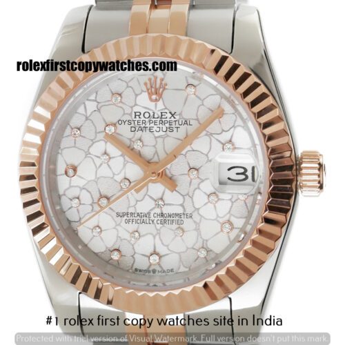 Rolex Datejust Floral Two-Tone- Rose First Copy Watch India