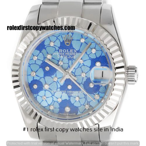 Rolex Datejust Floral white gold First Watch Copy Watch India