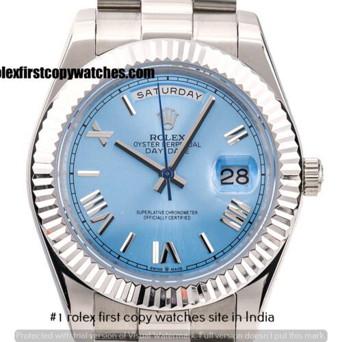 Rolex Day-Date Platinum Blue First Copy Watch India