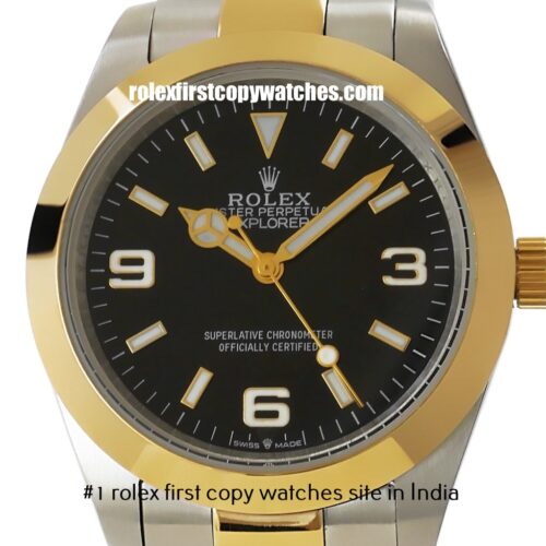 Rolex Explorer Dual-Tone Black First Copy Watch Hyderabad