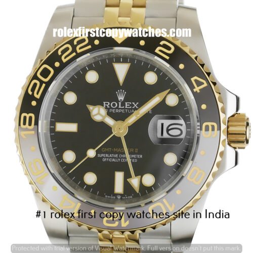Rolex GMT Master II Steel Gold First Copy Watch
