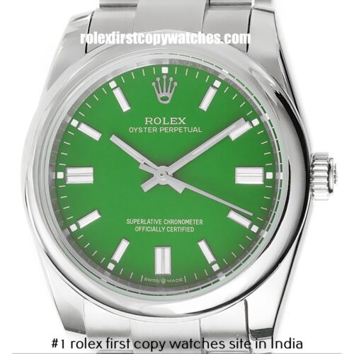 Rolex Oyster Perpetual Steel-Mint Green First Copy Watch Chennai