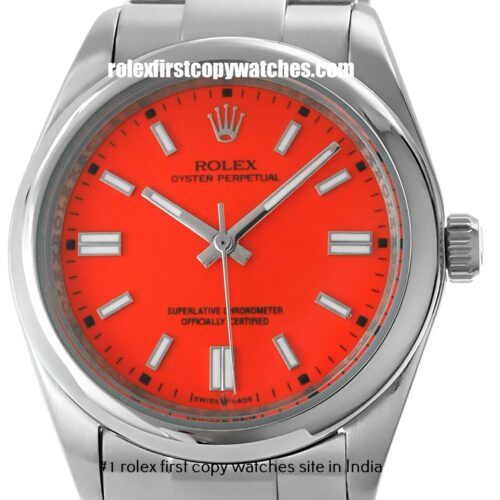 Rolex Oyster Perpetual Steel-Red First Copy Watch Jaipur